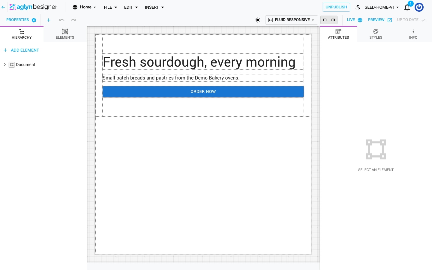 The toolbar with the fluid-responsive mode and device previews