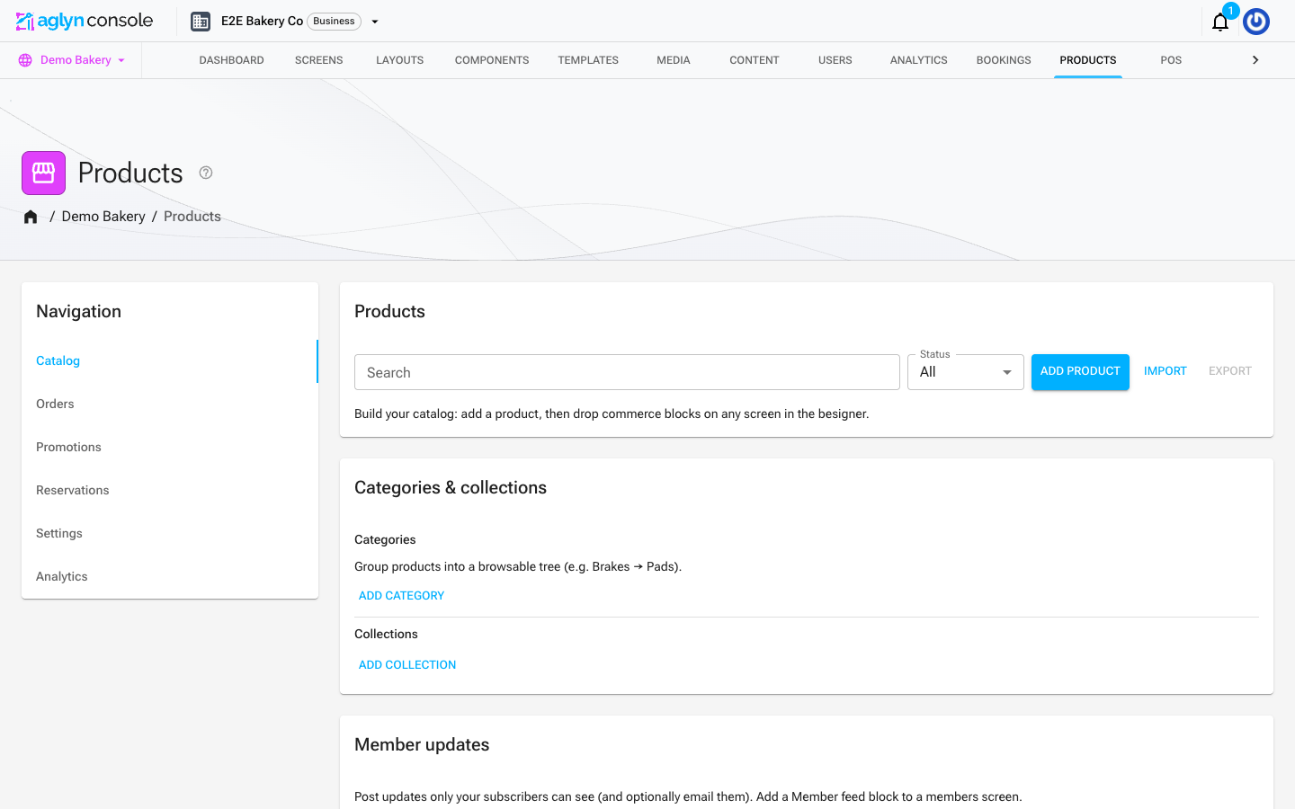 The products hub