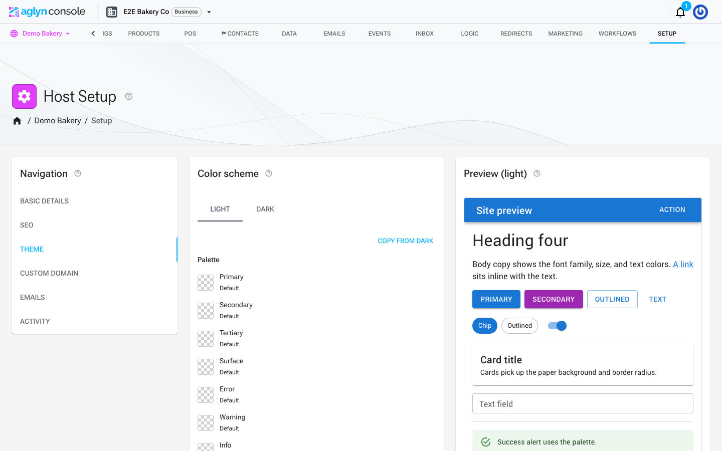 The theme editor