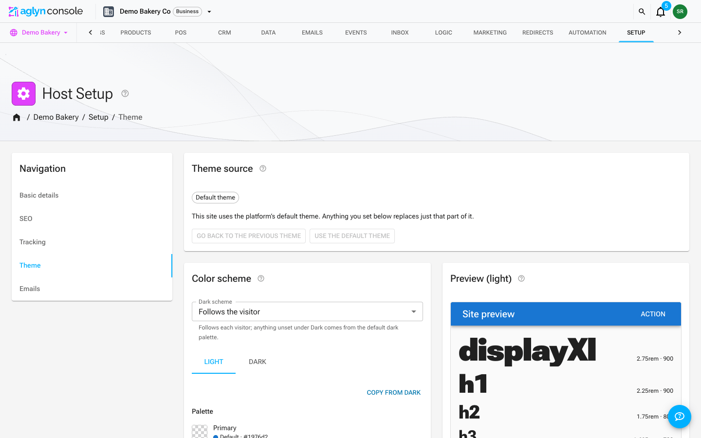 The theme editor